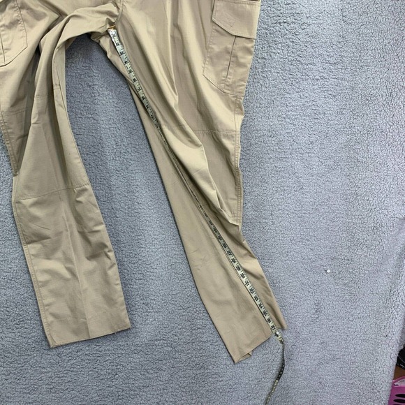 Tact Squad Pants Mens 54 x37 Khaki Ripstop Cargo Pockets Elastic Waist - Picture 7 of 15